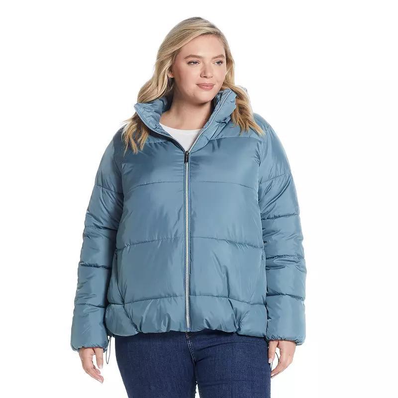Plus Size Weathercast Hood Puffer Coat, Women's, Size: 2XL, Seawater Product Image