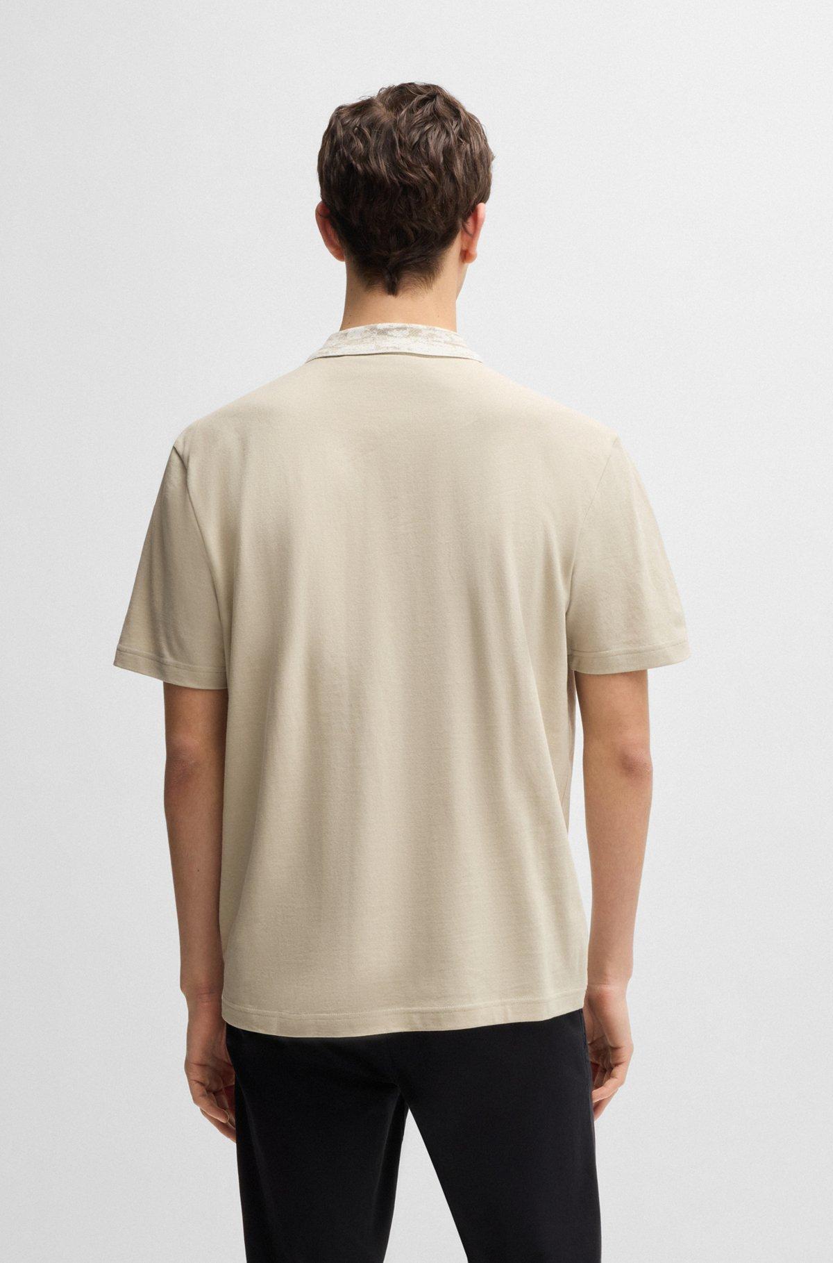 Relaxed-fit cotton-piqué polo shirt with collar artwork Product Image