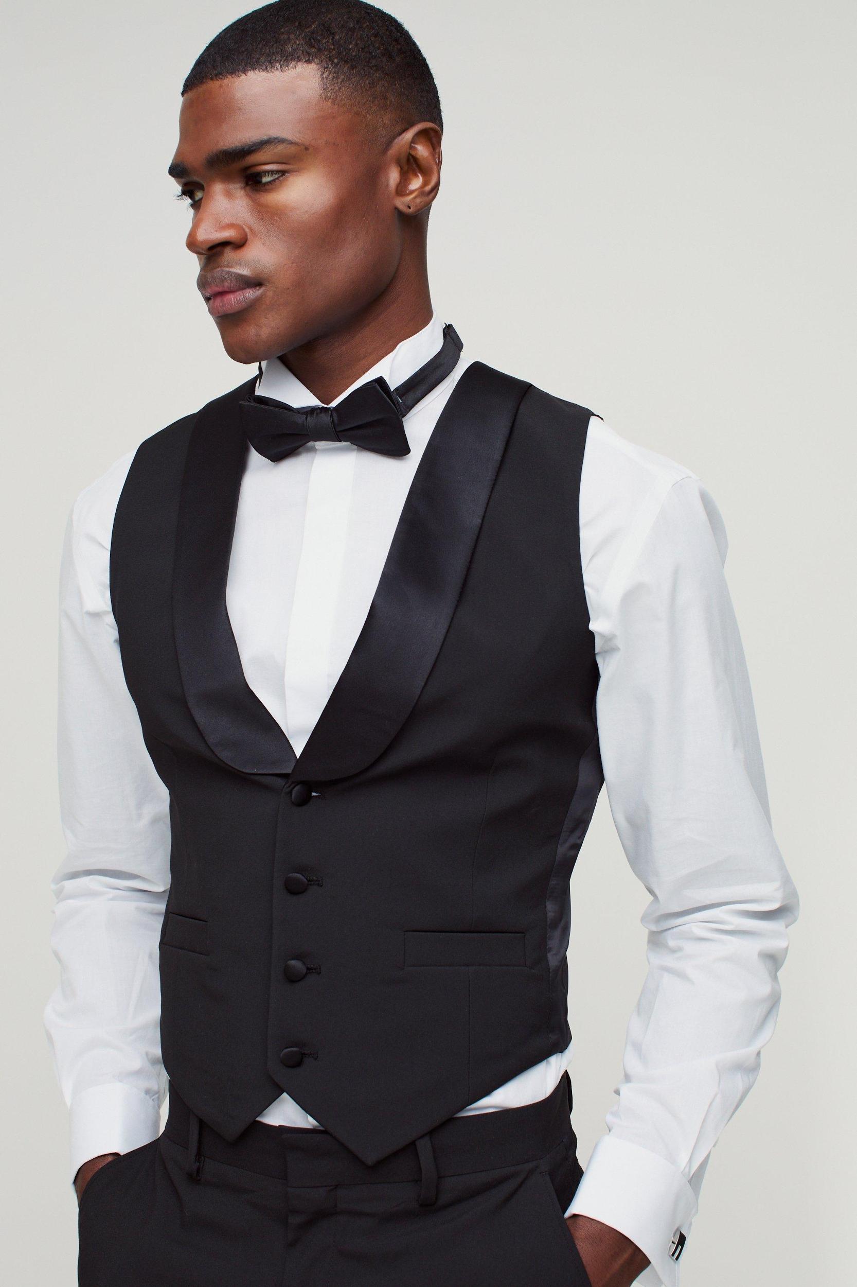 Mens Skinny Tuxedo Tank - Black Product Image