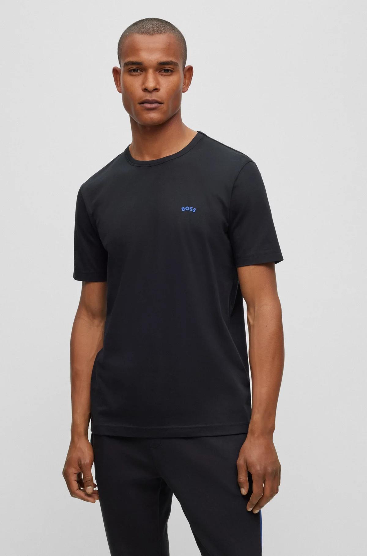 HUGO BOSS Logo-print Cotton T-shirt In Black Product Image