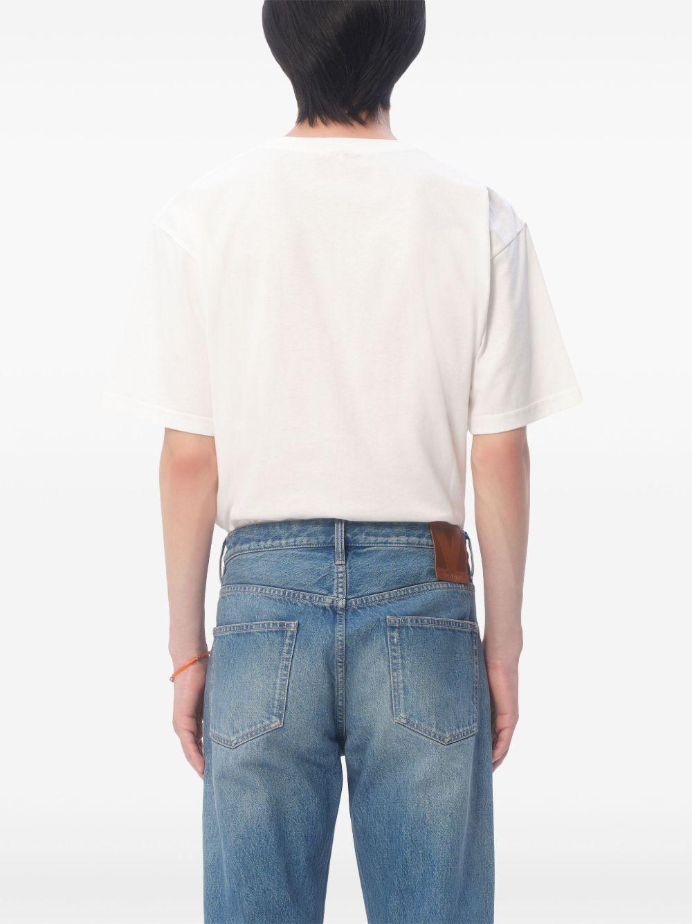 VALENTINO Cotton Crew Neck T-shirt With Graphic Print In White Product Image