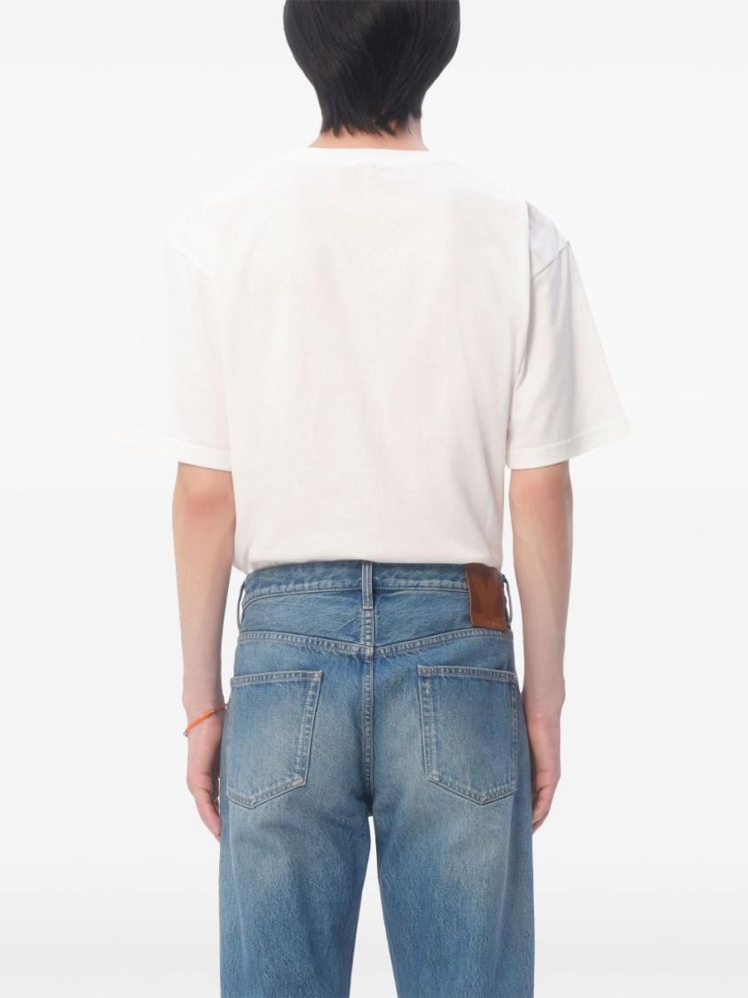 VALENTINO Cotton Crew Neck T-shirt With Graphic Print In White Product Image