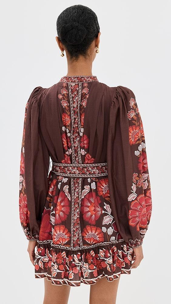 FARM Rio Gigi Tapestry Brown Mini Dress | Shopbop Product Image