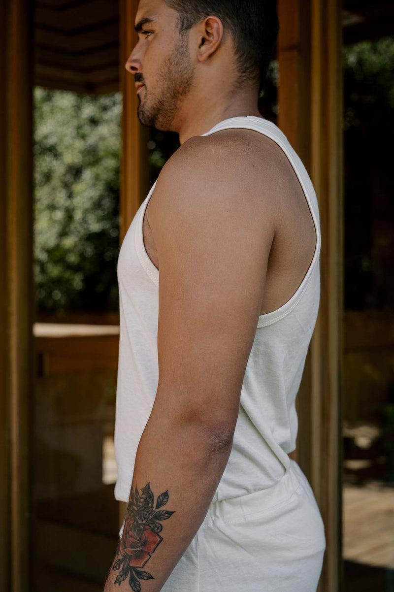 Men's Organic Tank Top in Natural Product Image
