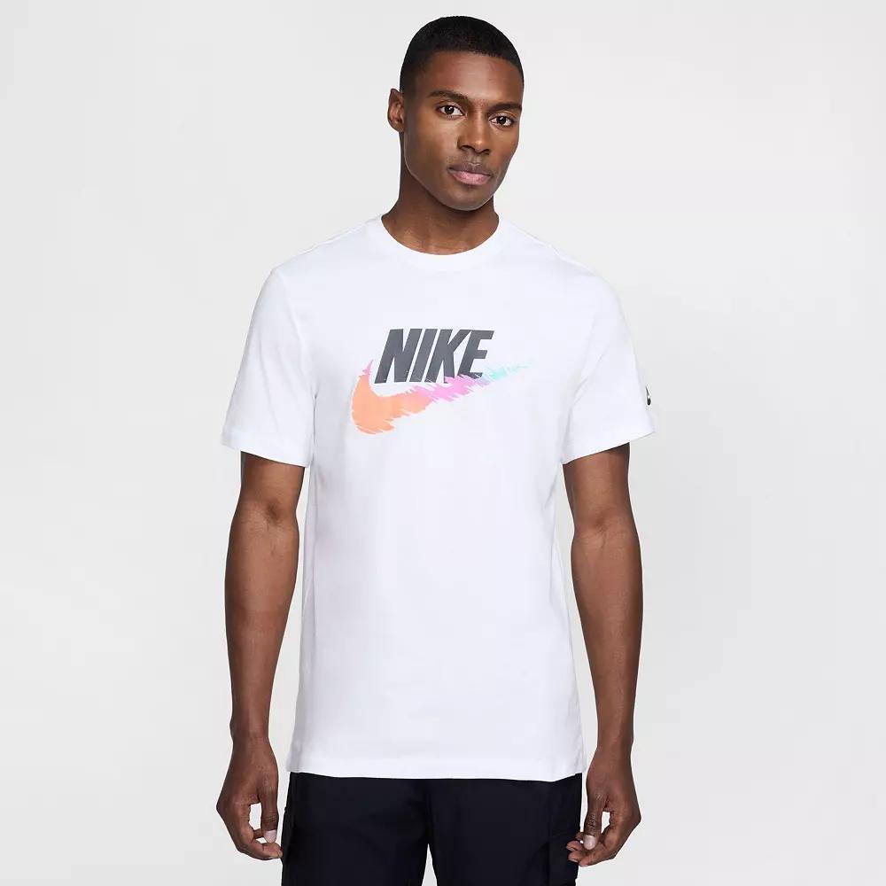 Men's Nike Distorted Swoosh Sportswear Tee, Size: XL, White Product Image