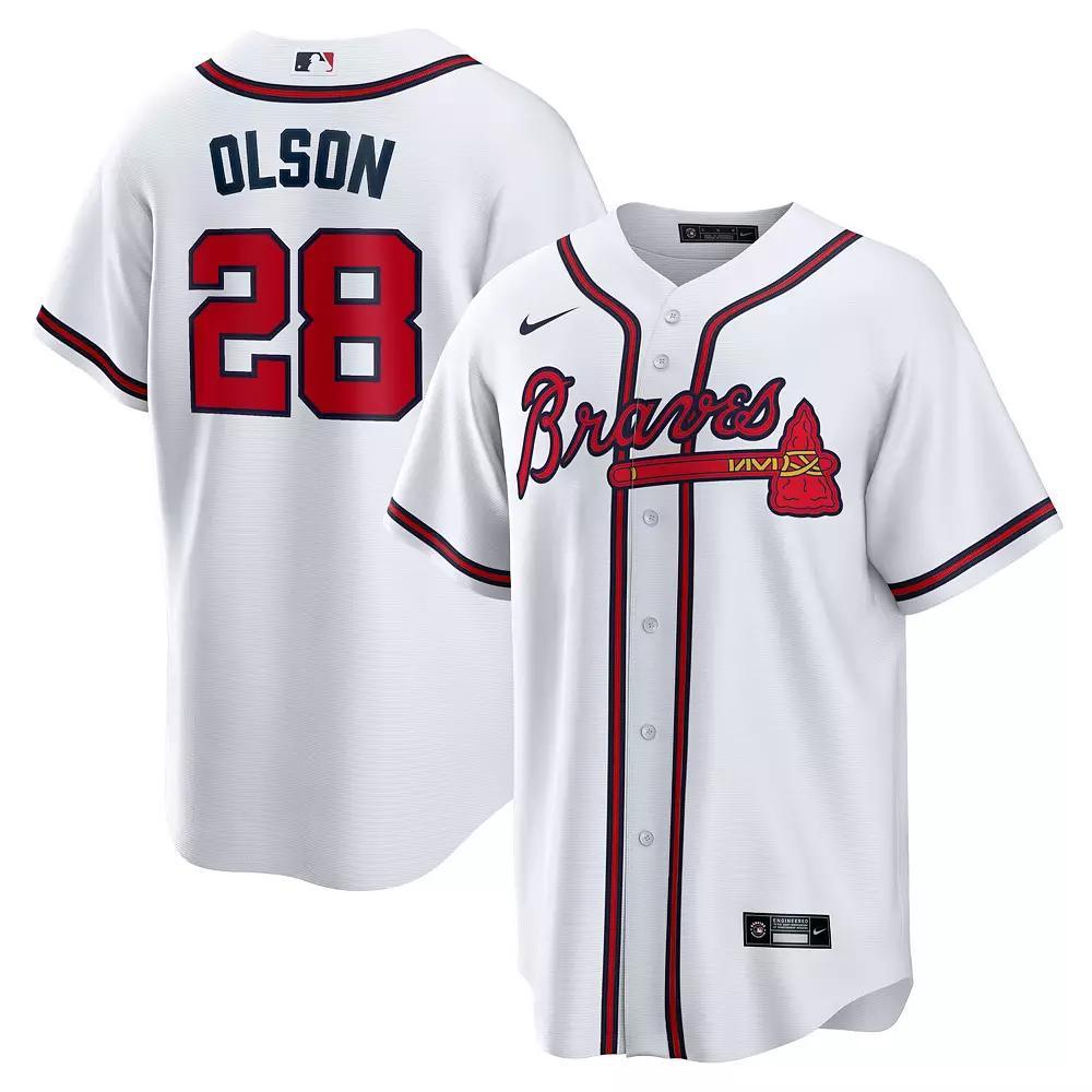 Men's Nike Matt Olson White Atlanta Braves Home Replica Player Jersey, Size: 2XL Product Image