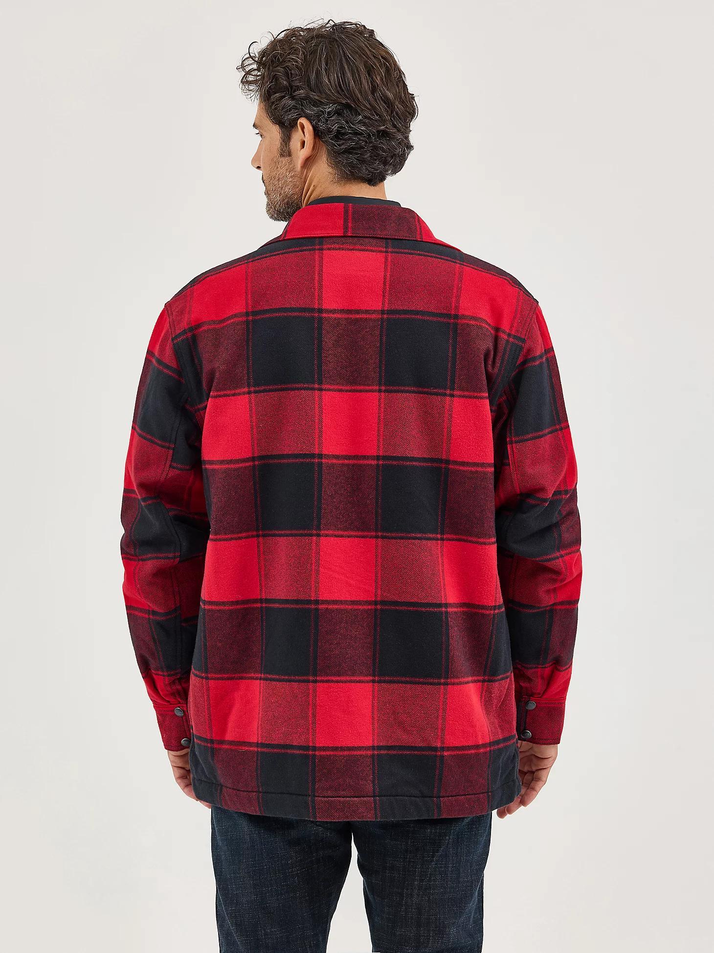 Men's Wrangler Sherpa Lined Flannel Snap Shirt Jacket | Men's JACKETS & OUTERWEAR | Wrangler® Product Image