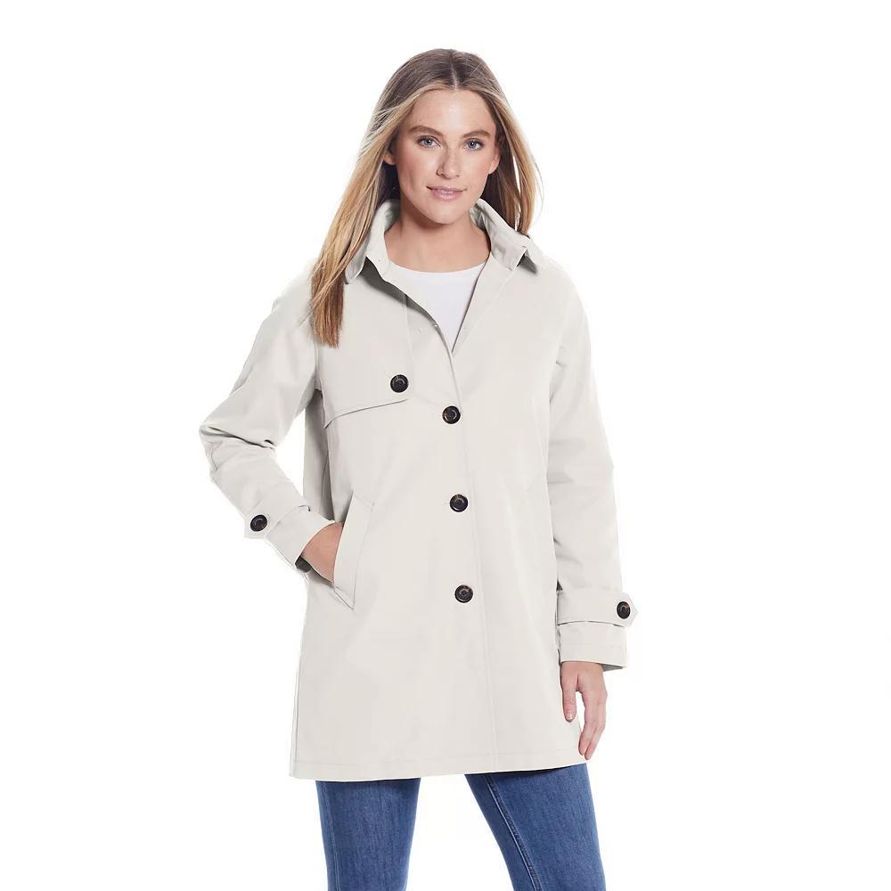 Women's Weathercast Lightweight Button Front Hooded Topper Jacket, Size: Small, Pink Product Image