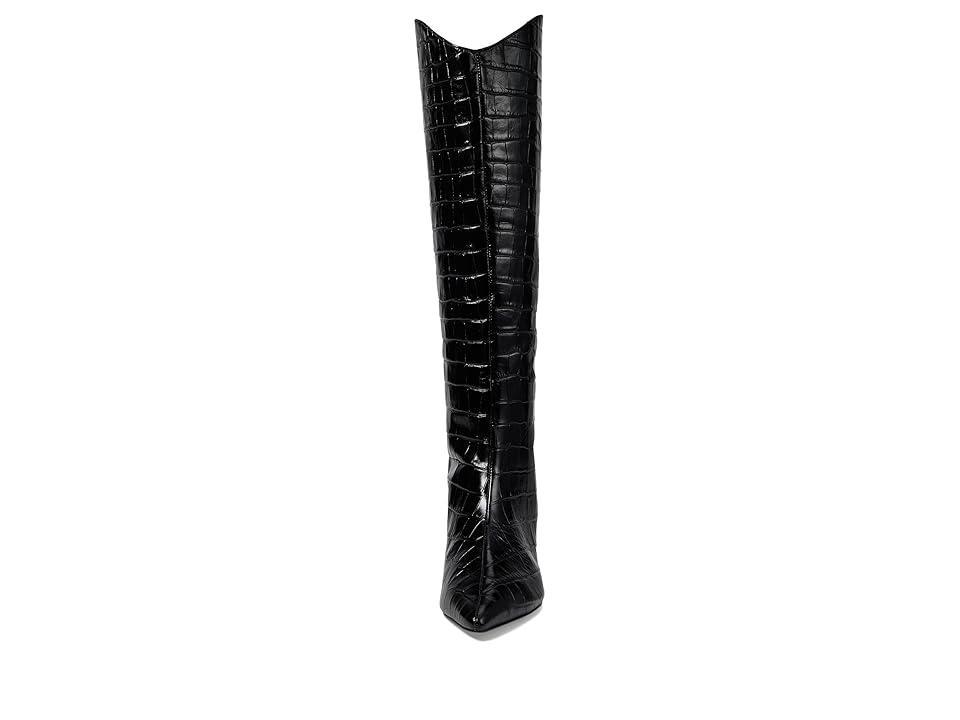 Womens Maryana 50MM Crocodile-Embossed Wide-Calf Boots Product Image