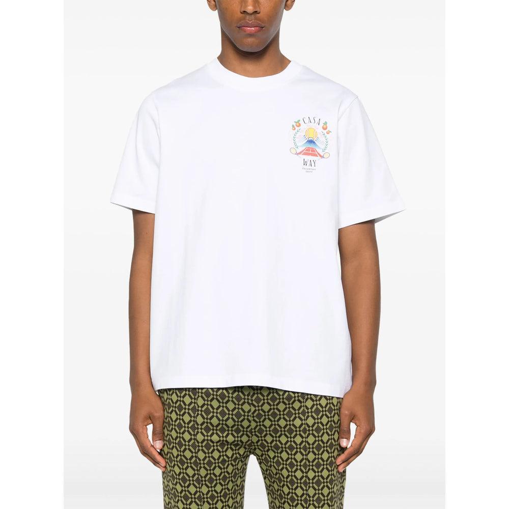CASABLANCA Mens Casa Way Mountain Graphic-print Cotton-jersey T-shirt Xxxl In White Product Image