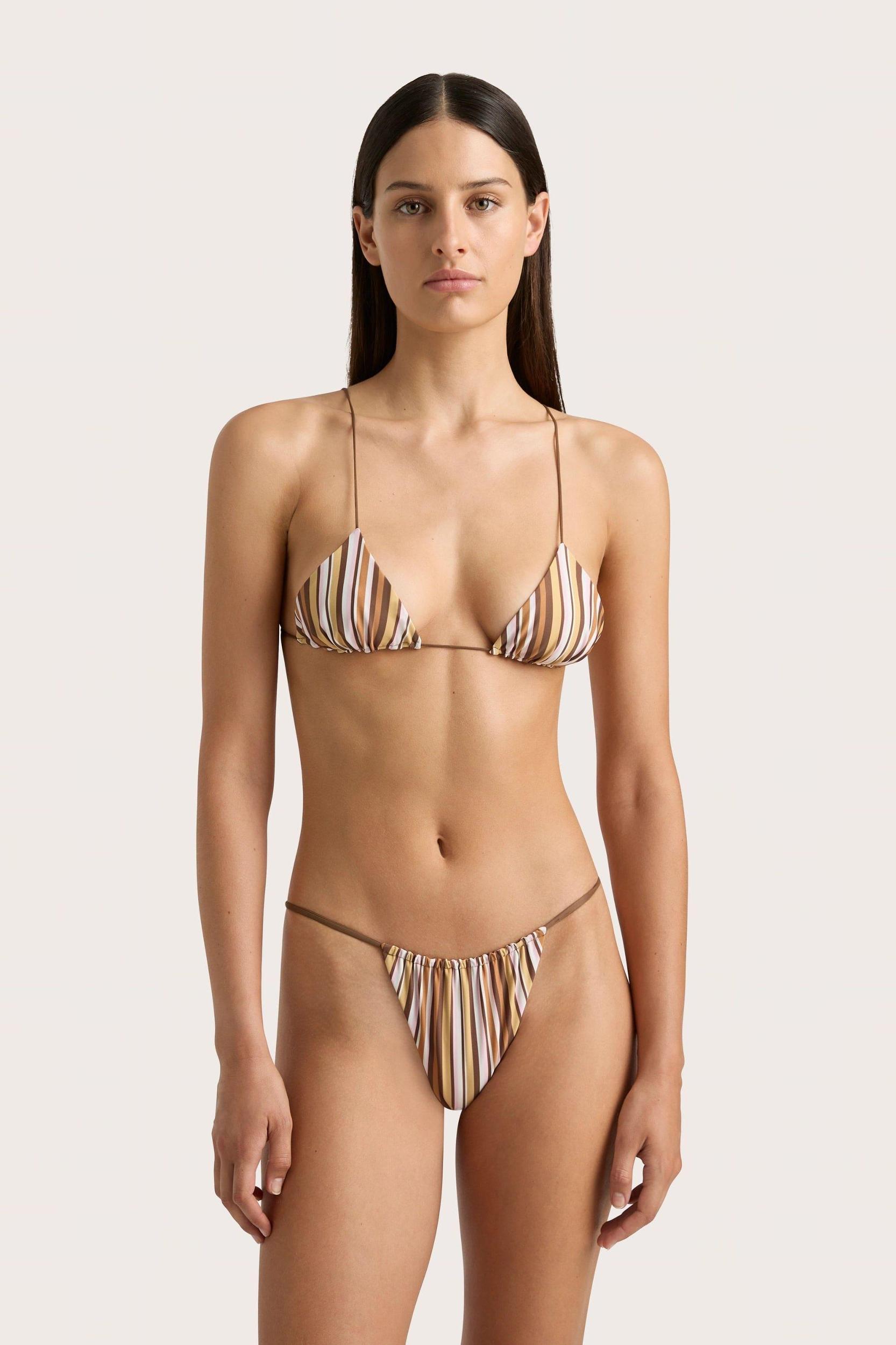 Elea Bikini Top Terracotta Stripe - Final Sale Product Image