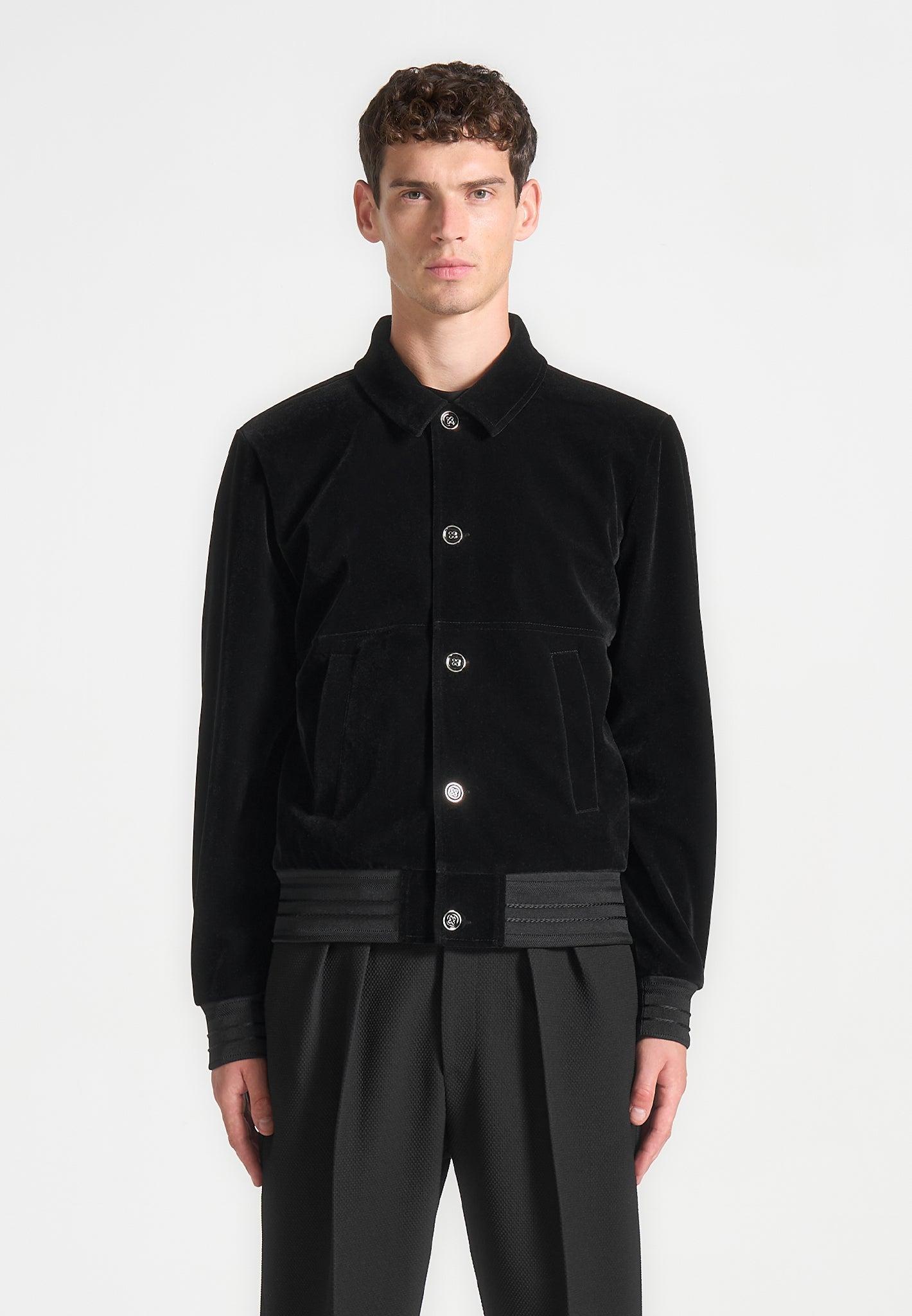 Velvet Trucker Jacket - Black Male Product Image