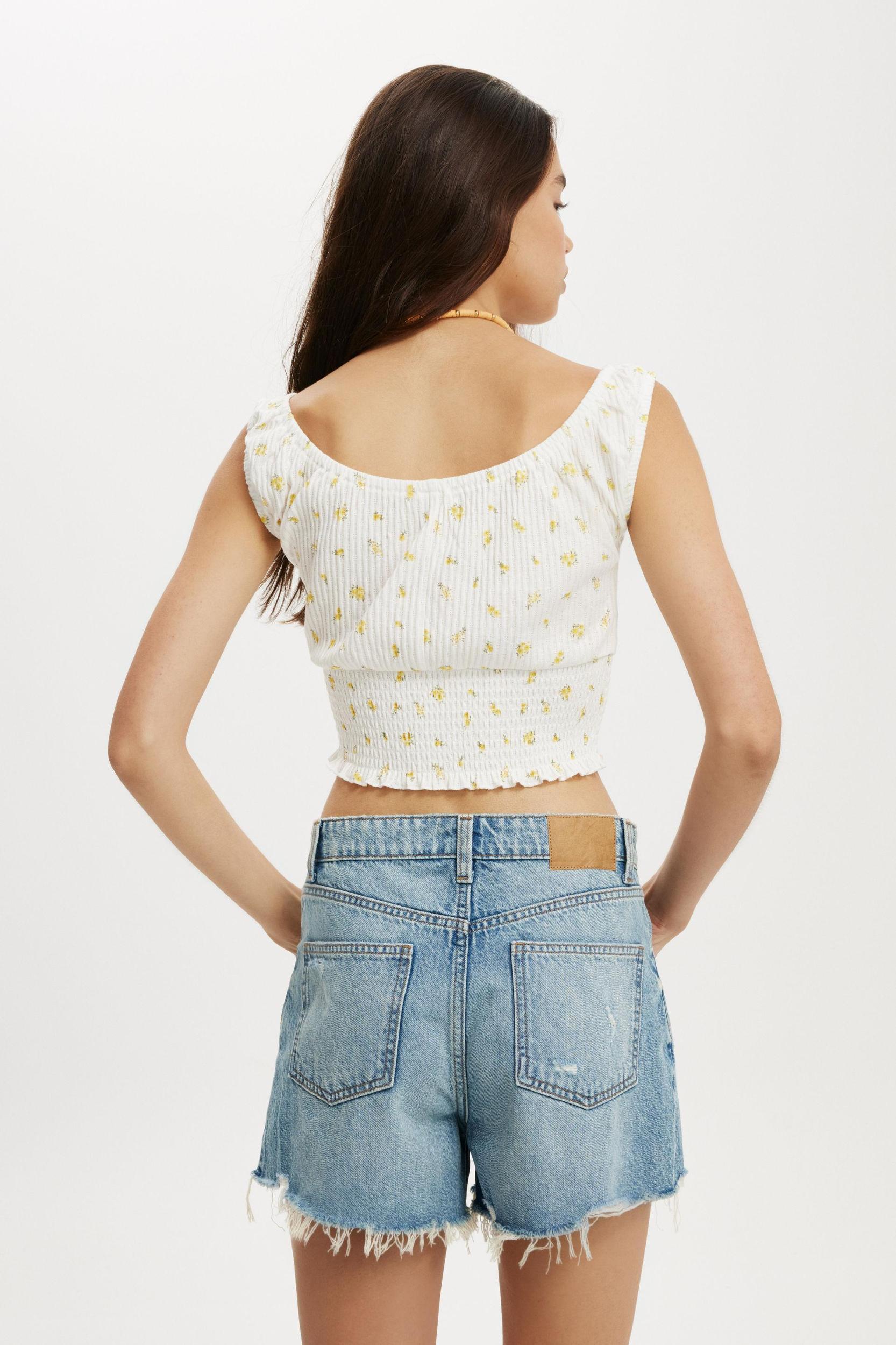Cotton On Women - Chloe Shirred Short Sleeve Top - Flossy pink Product Image