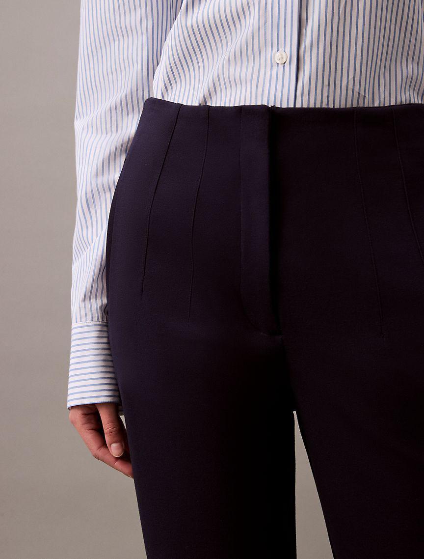 Calvin Klein Women's Ponte Cropped Straight Pants - Blue - XS Product Image