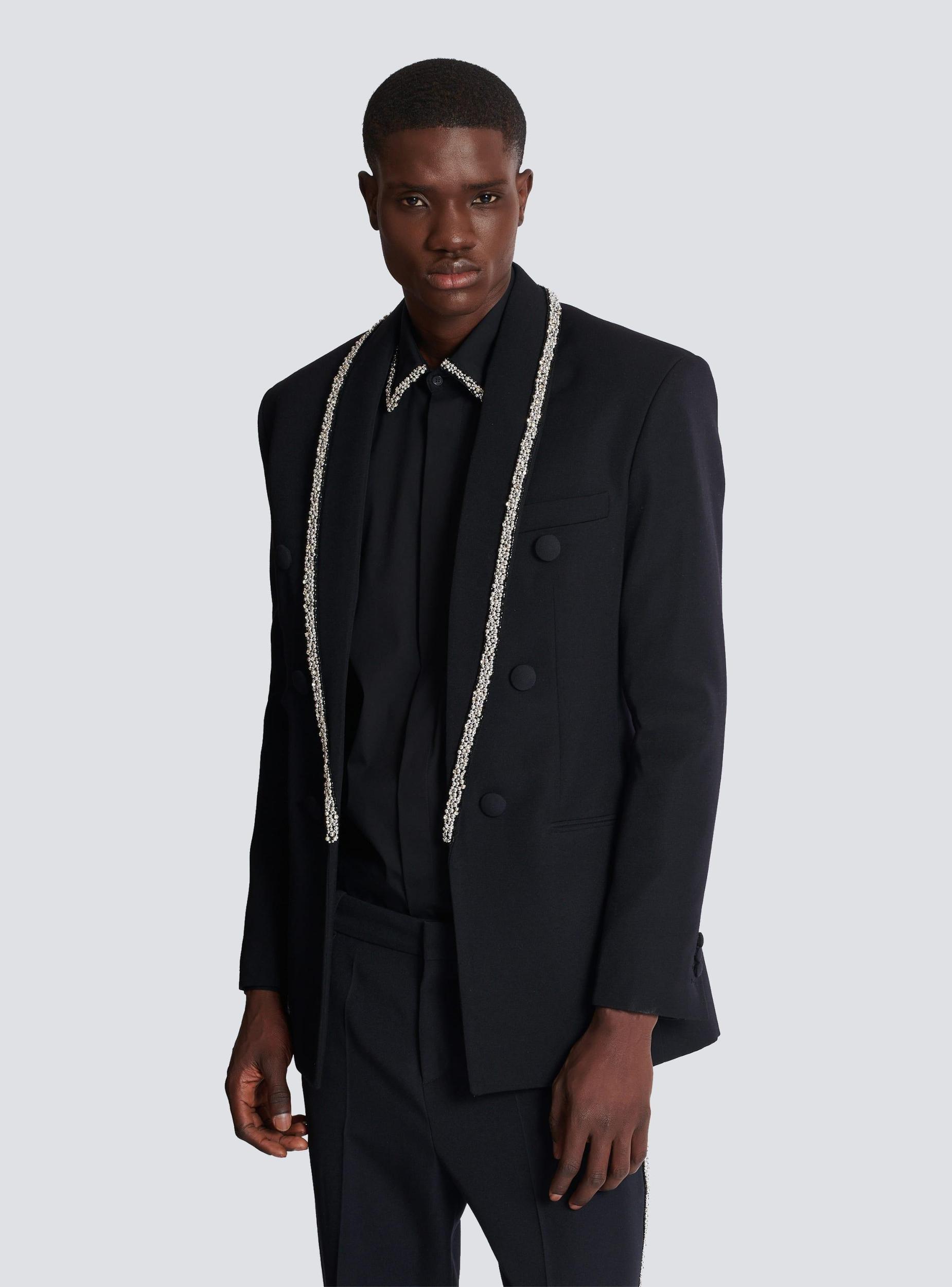 Grain de poudre jacket with embroidered collar Product Image