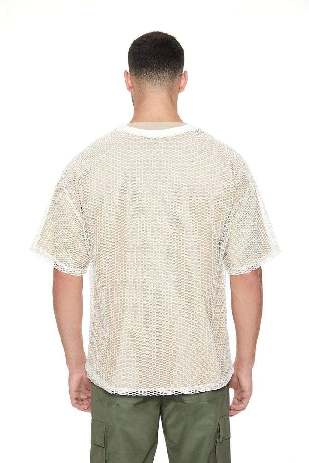 Shiny Sheer Fishnet Drop-Sleeve Tee | Forever 21 Product Image