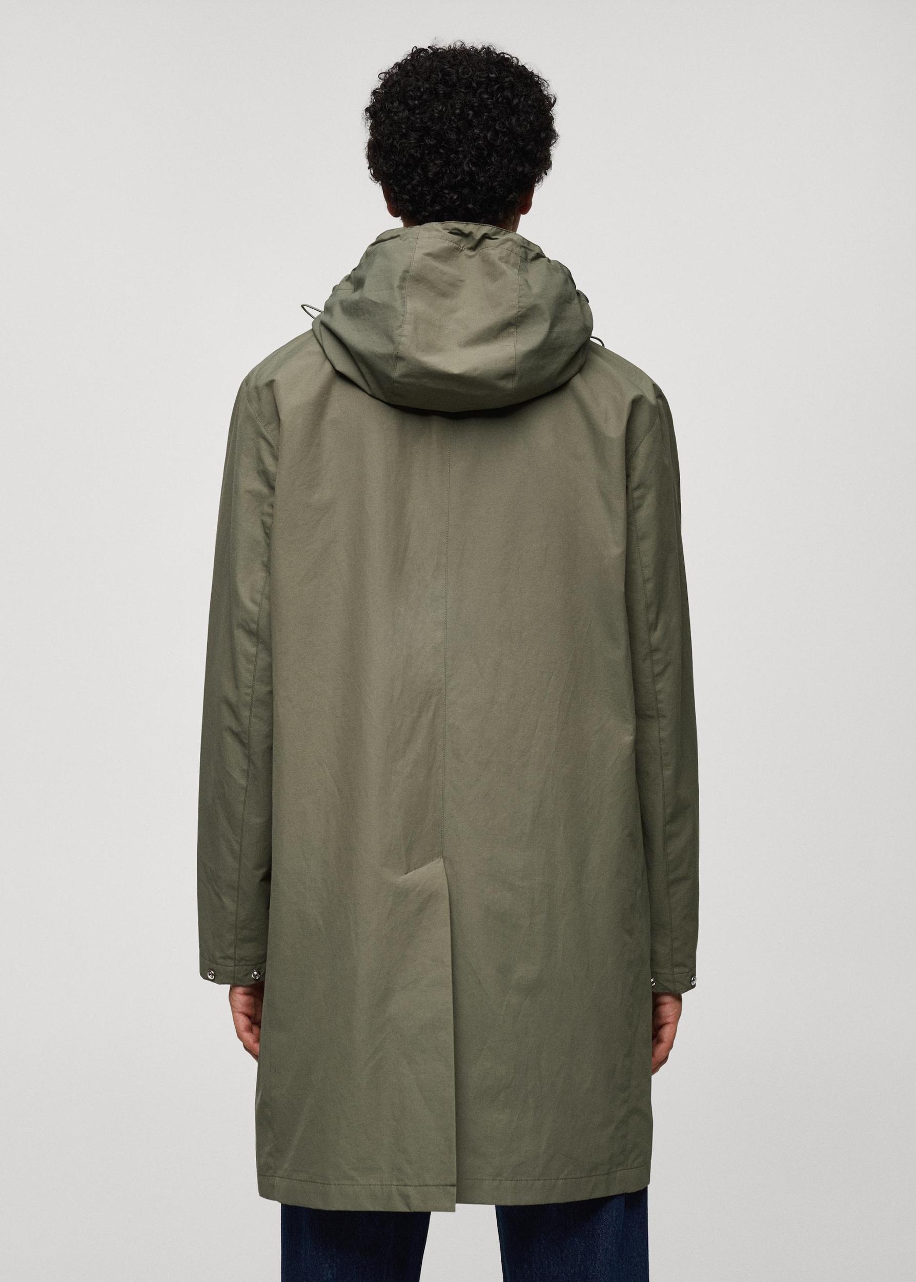 Water-repellent hooded parka - Men | MANGO USA Product Image