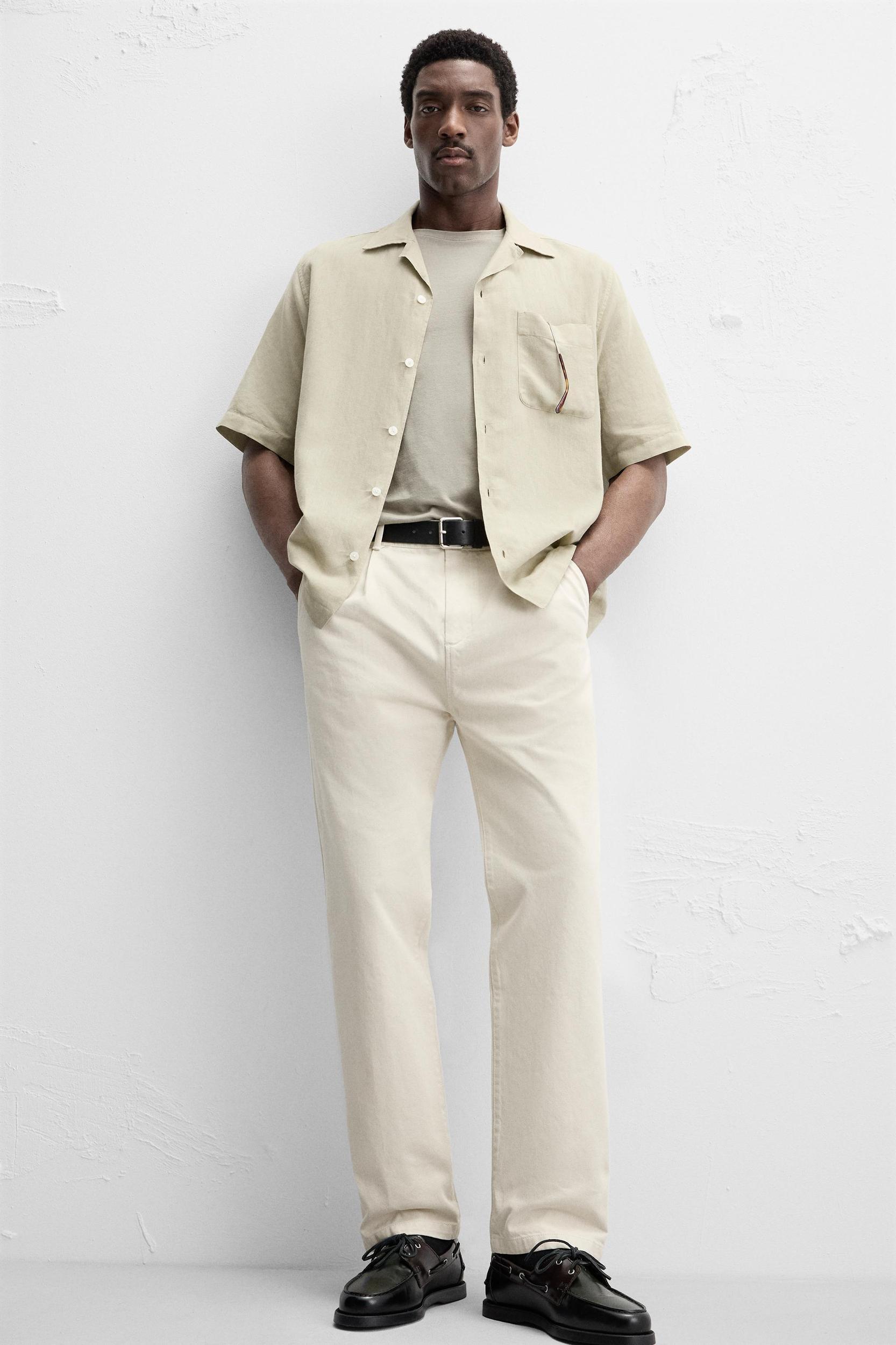 PLEATED STRAIGHT FIT PANTS Product Image