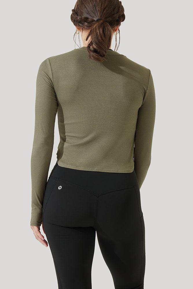 Refine Long Sleeve Top - Dark Olive Product Image