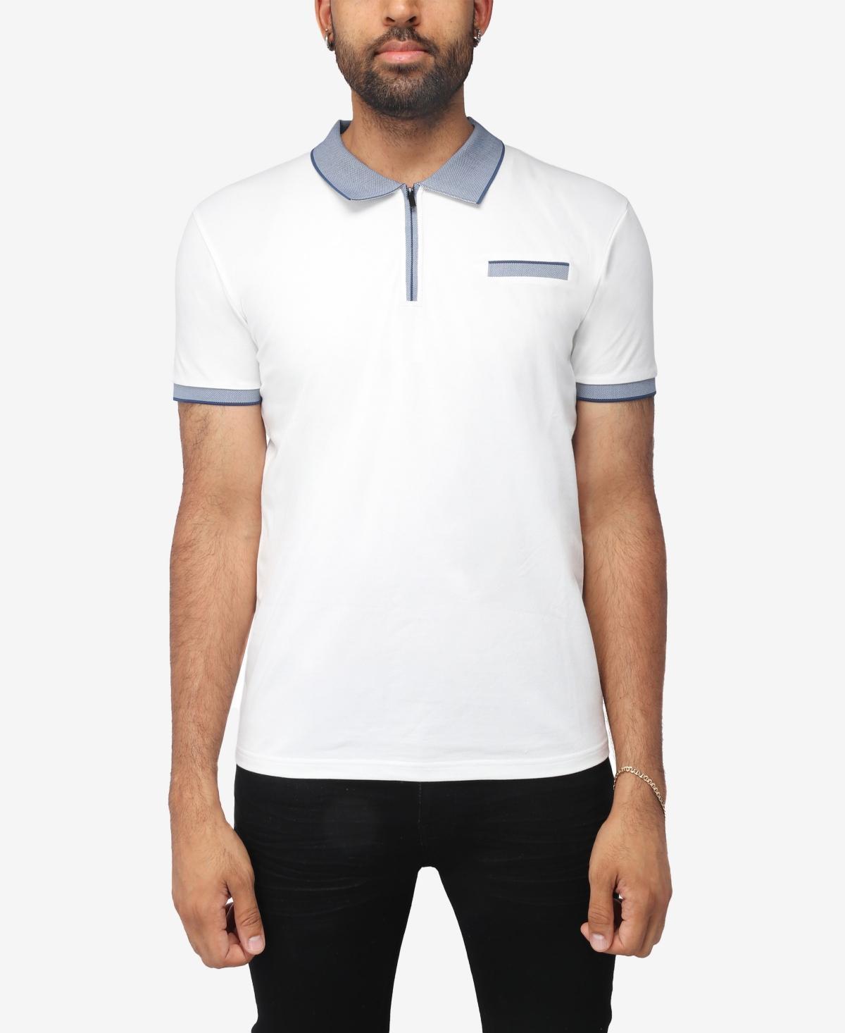 X-Ray Mens Comfort Zip-Neck Tipped Polo Shirt - Black Product Image