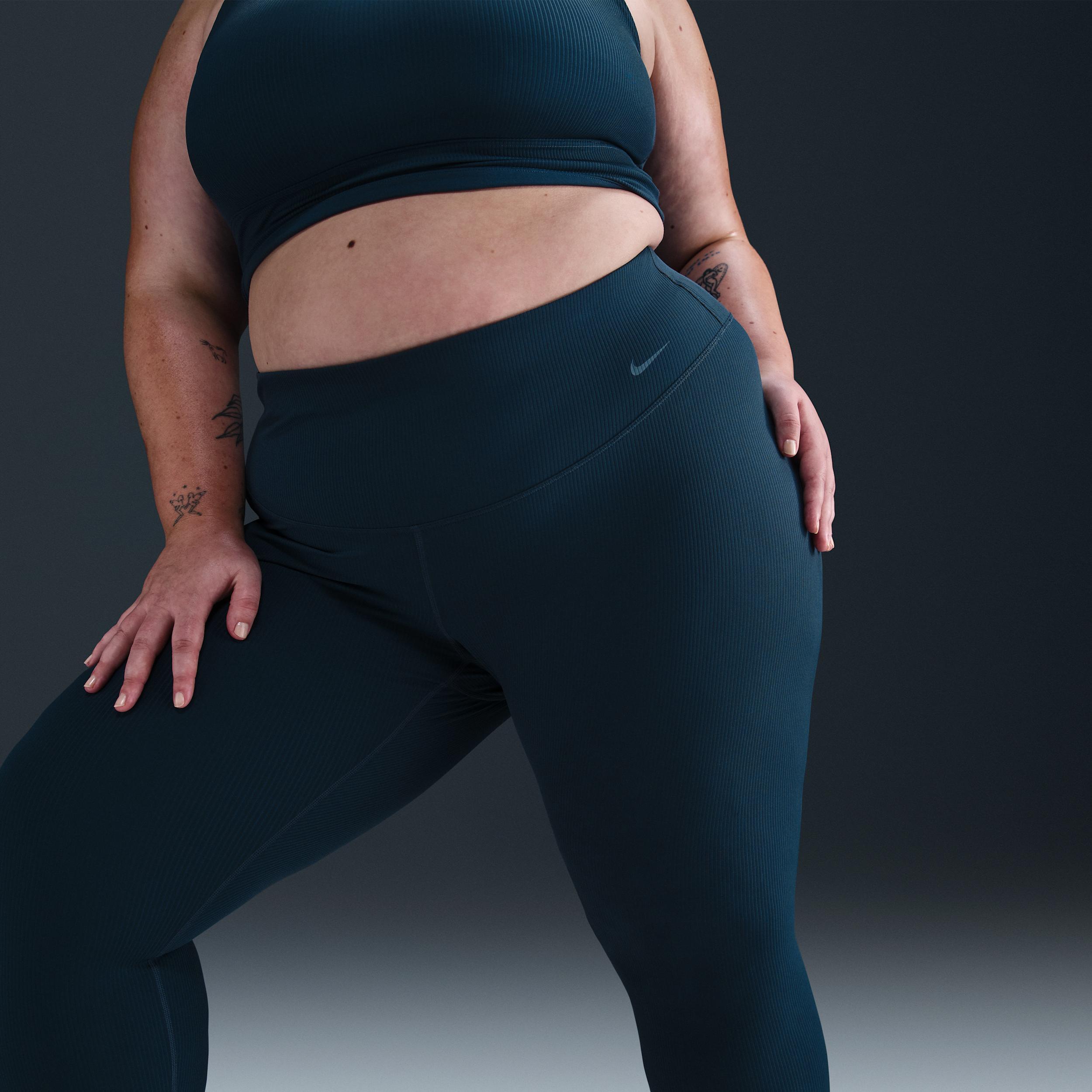Nike Women's Zenvy Rib Gentle-Support High-Waisted 7/8 Leggings (Plus Size) Product Image