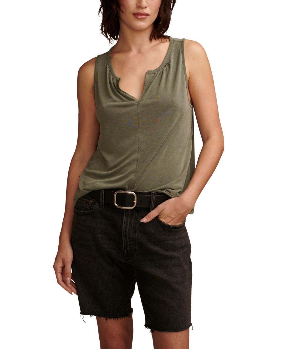 Lucky Brand Womens Sandwash V-Notch Sleeveless Top Product Image