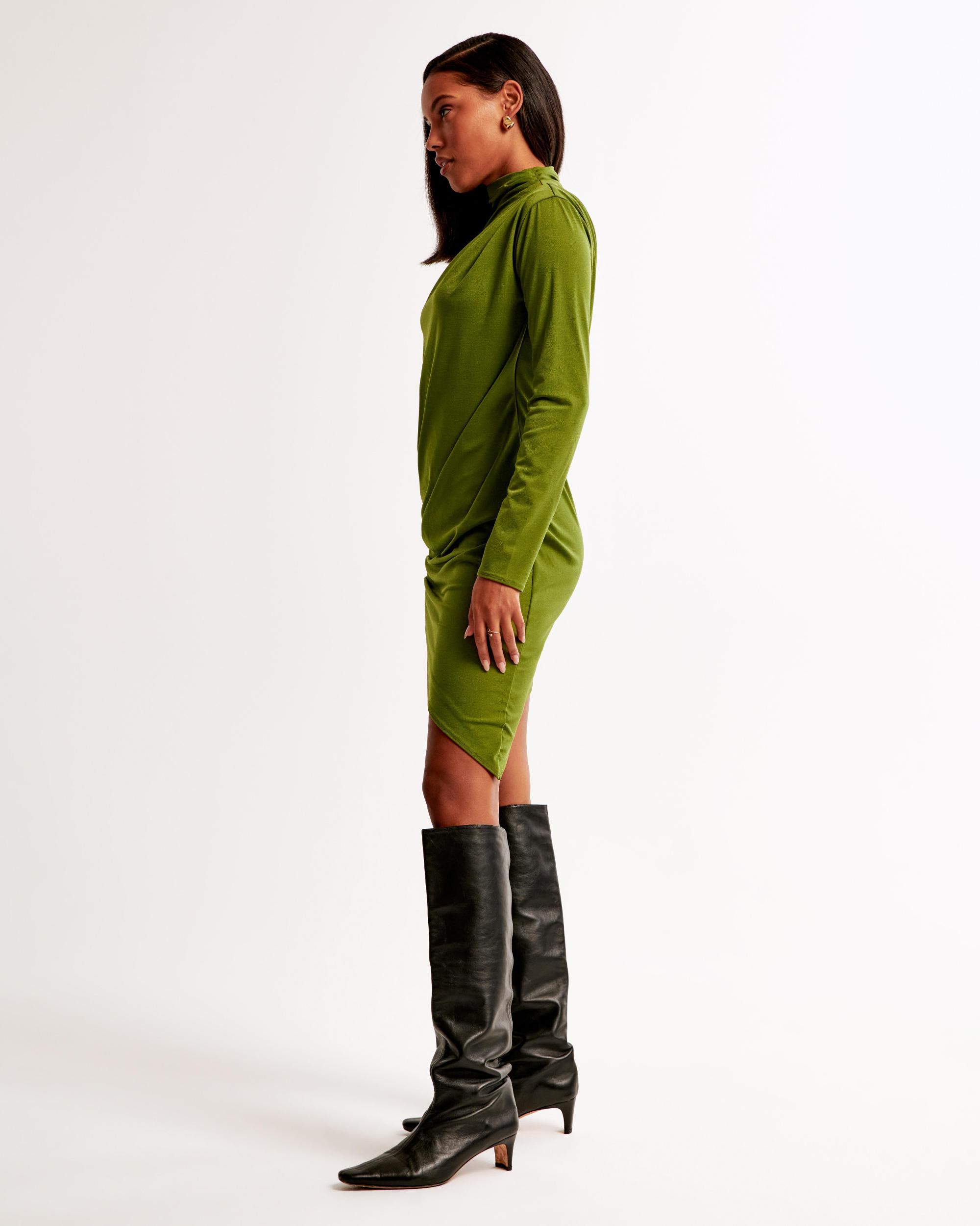 Vol. 28 Long-Sleeve Draped Mini Dress Product Image