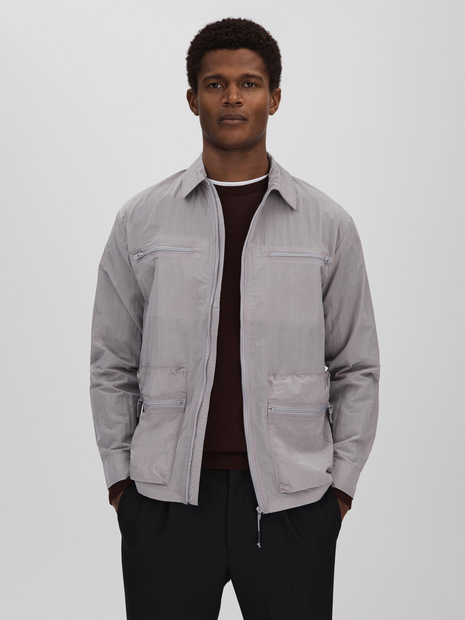 Rains Lightweight Crinkled Jacket in Flint Grey Product Image