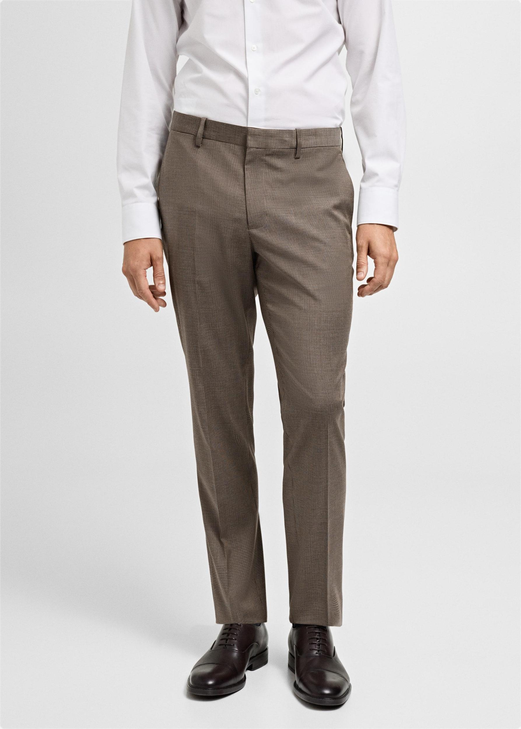 Herringbone super slim- fit suit pants - Men | MANGO USA Product Image