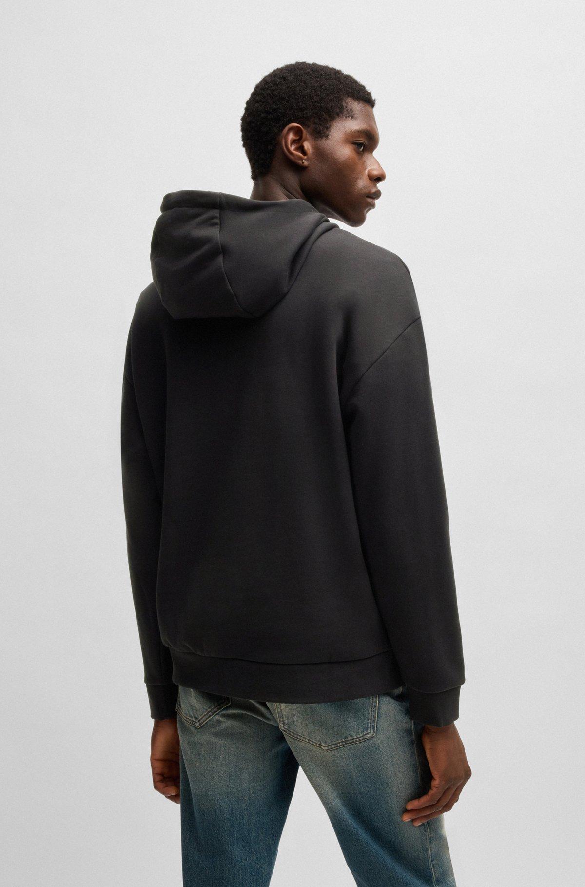 Cotton-terry hoodie with Happy HUGO logo Product Image