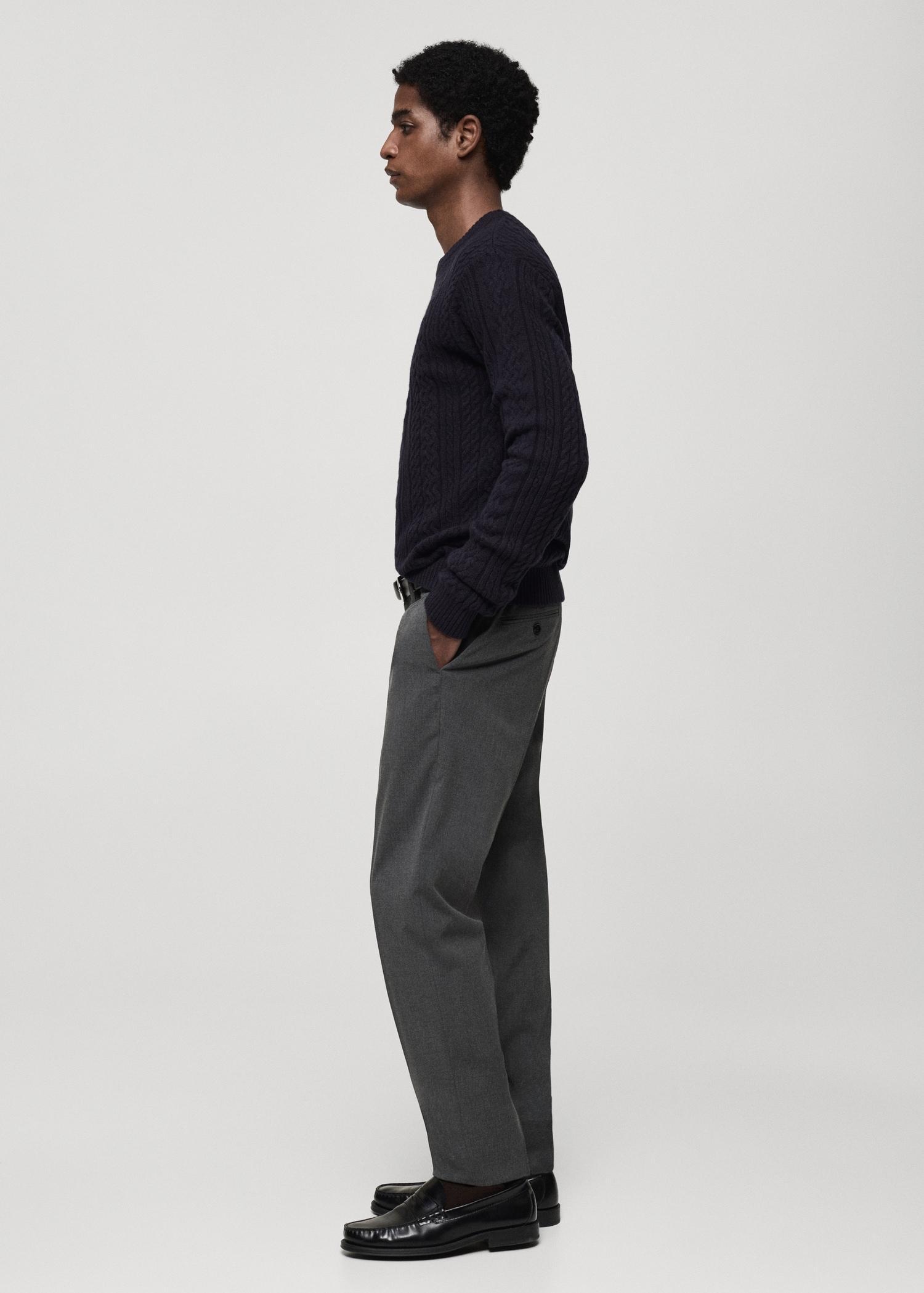 Braided knitted sweater - Men | MANGO USA Product Image