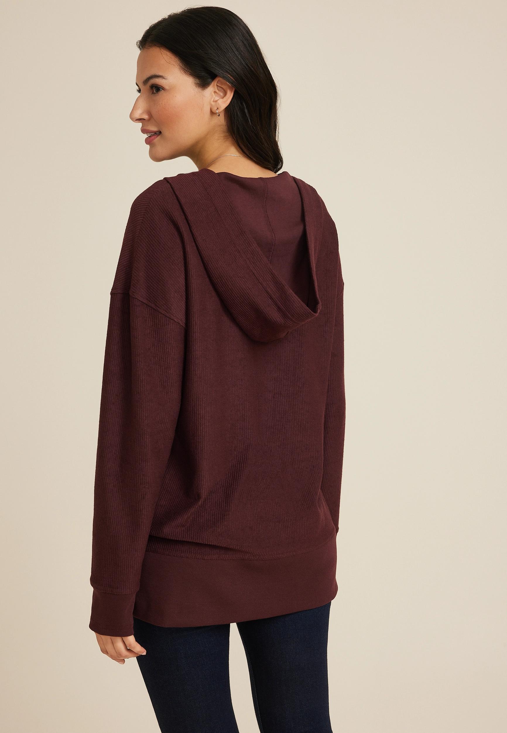 Corded Ribbed Hoodie Product Image
