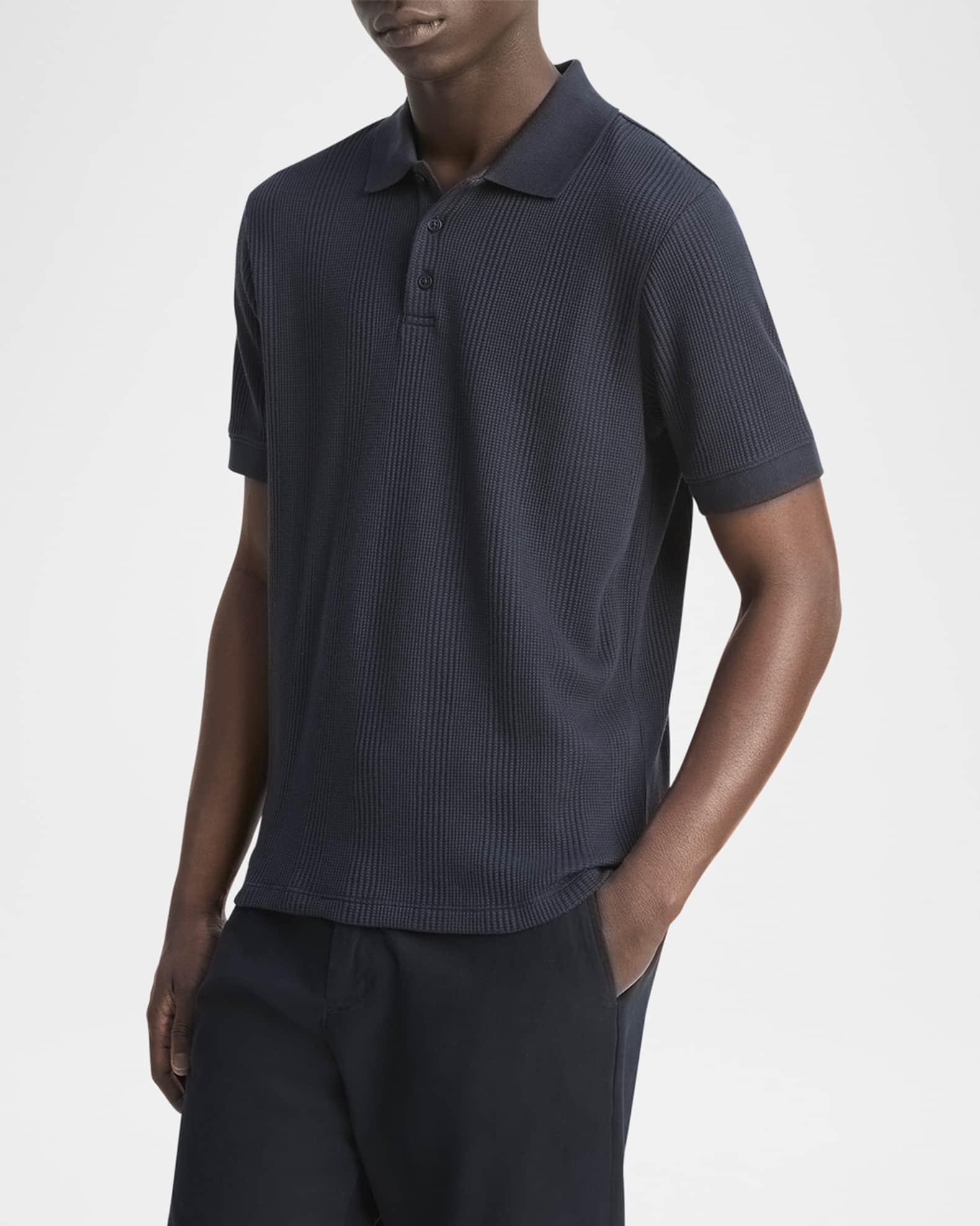 Men's Variegated Textured Stripe Polo Shirt Product Image