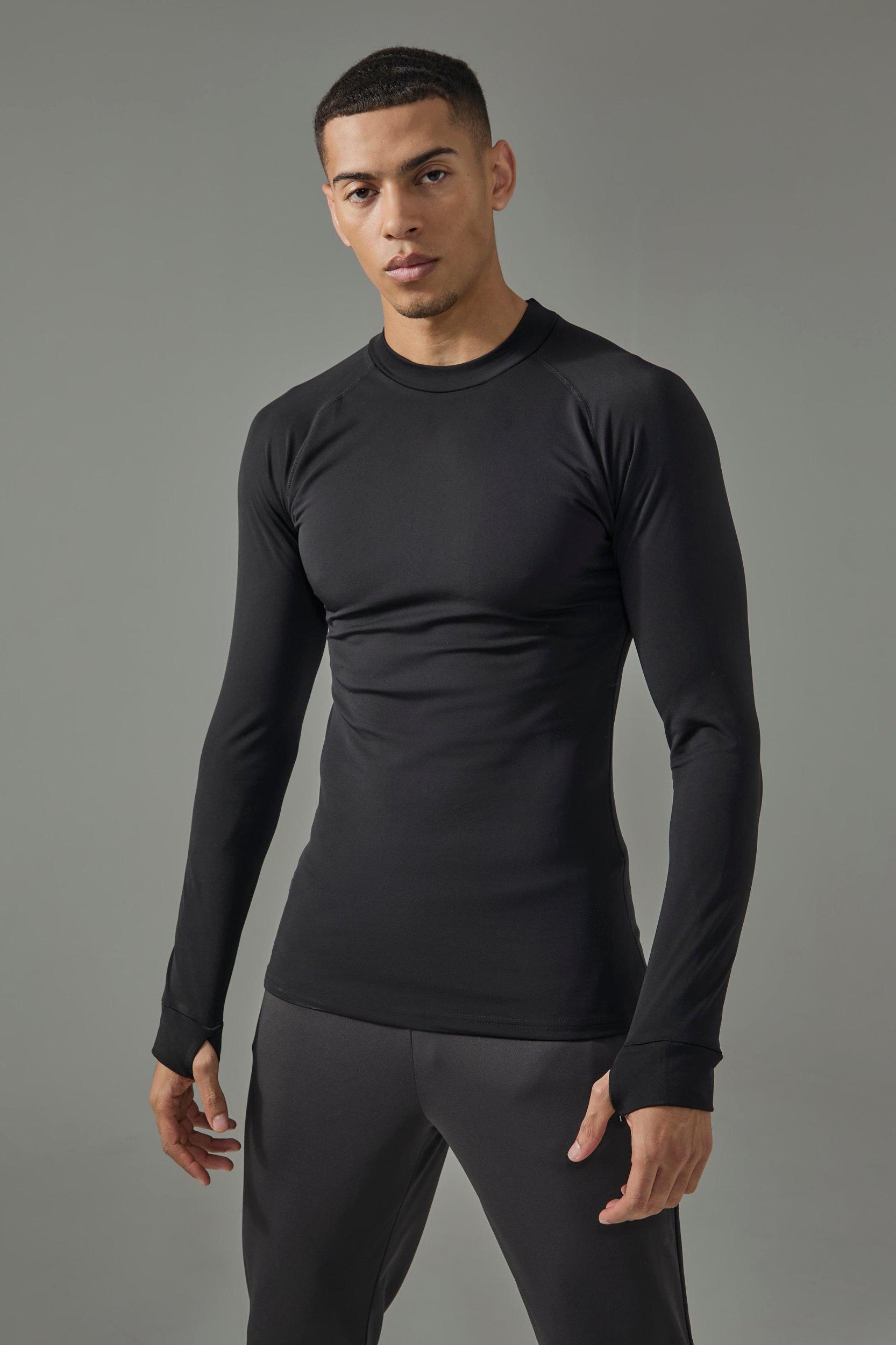 Man Active 3 Pack Long Sleeved High Neck Base Layer | boohooMAN USA Product Image