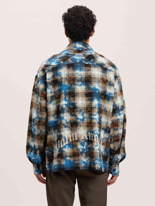 CURVED LOGO CHECK SHIRT LS LIGHT BLUE - Product Image