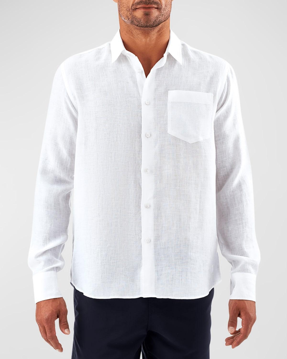 Caroubis Linen Pocket Sport Shirt Product Image