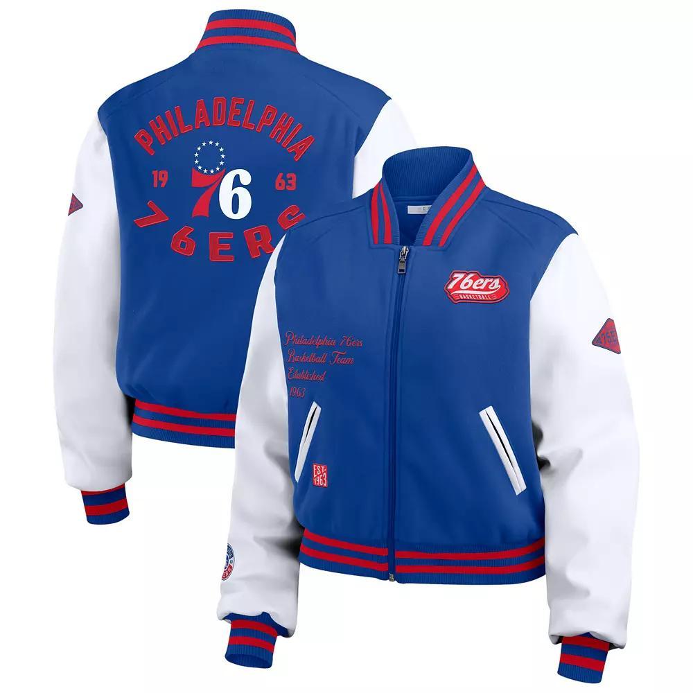Women's WEAR by Erin Andrews  Scarlet/White San Francisco 49ers Varsity Full-Zip Jacket, Size: 2XL, Red Product Image