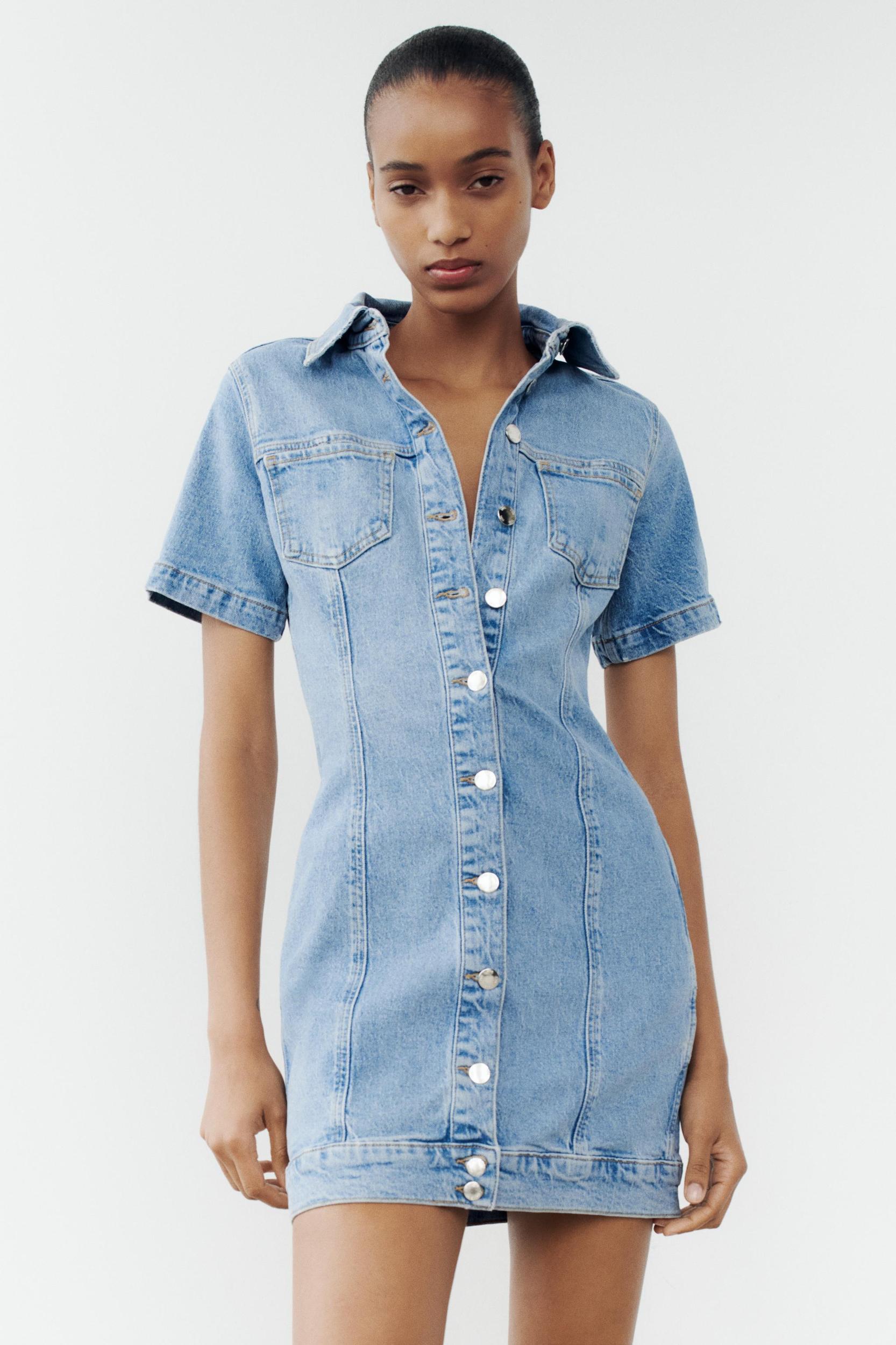 Z1975 FITTED DENIM MINI DRESS Product Image