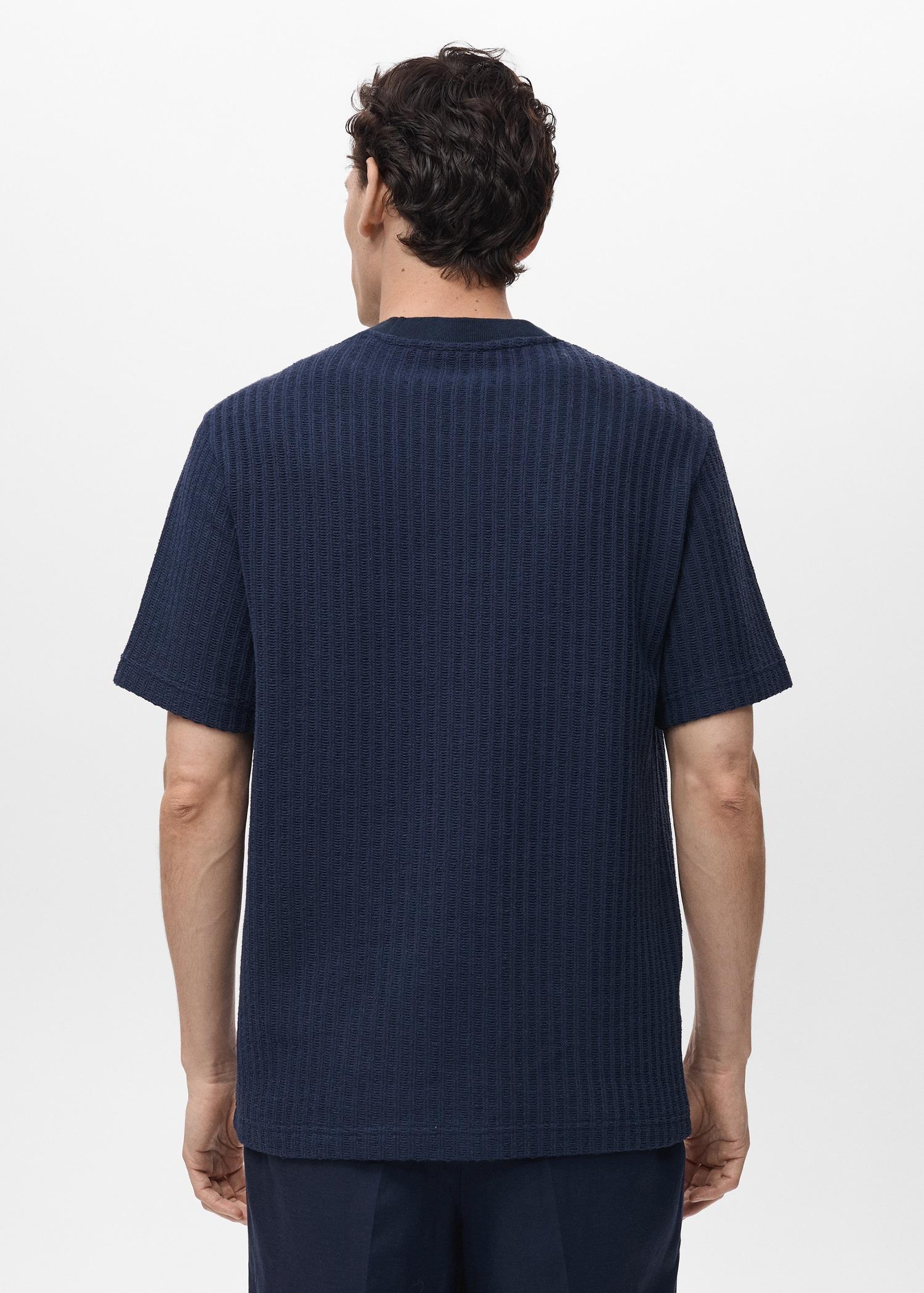 Ribbed  knit t-shirt - Men | MANGO USA Product Image