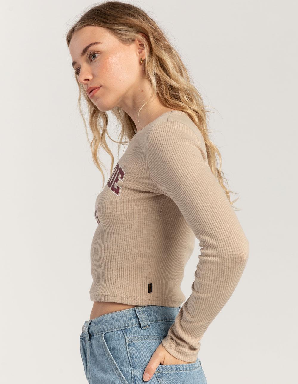 FIVESTAR GENERAL CO. Poorboy Womens Long Sleeve Baby Tee - KHAKI Product Image