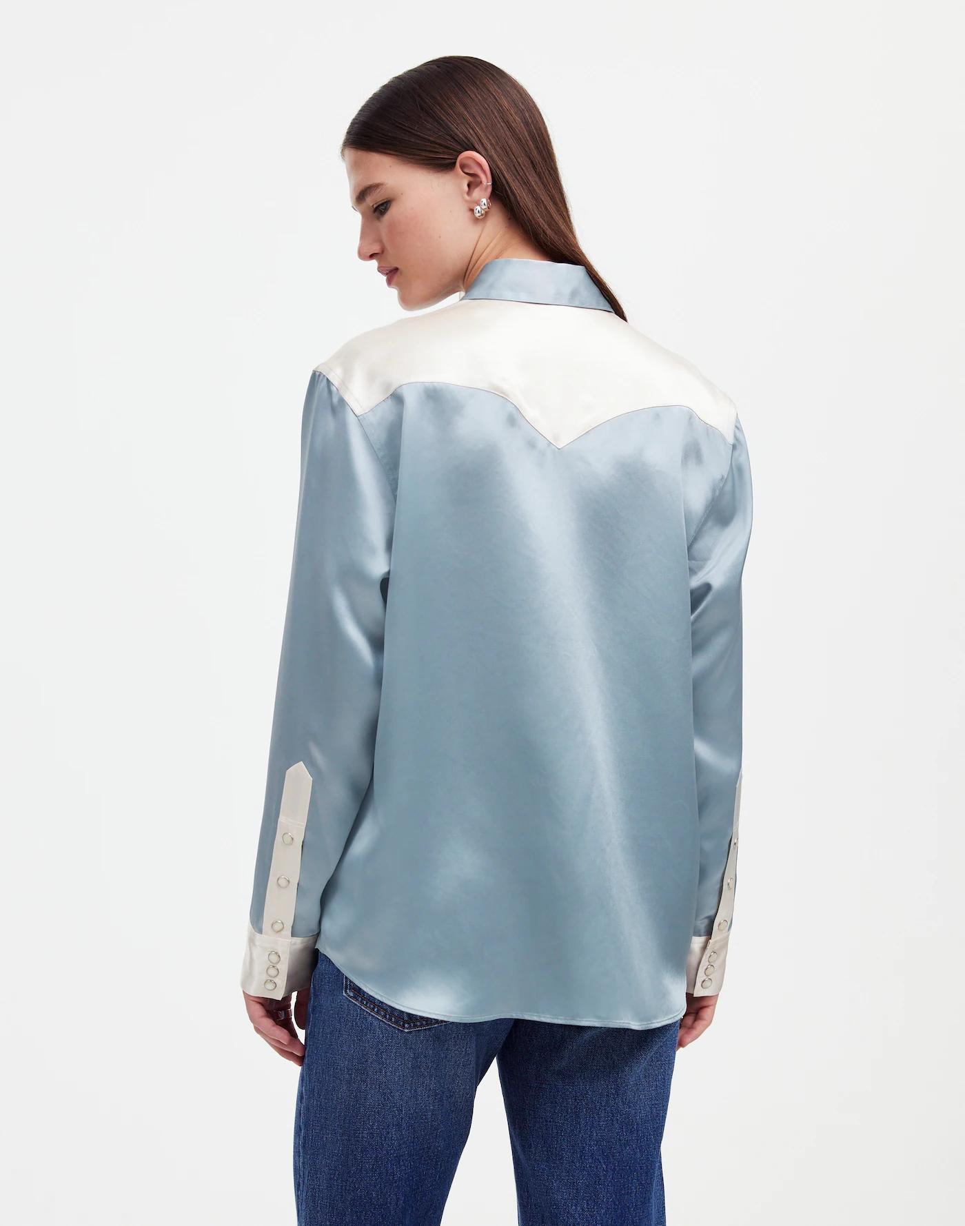 Alexa Chung for Madewell Satin Western Shirt Product Image