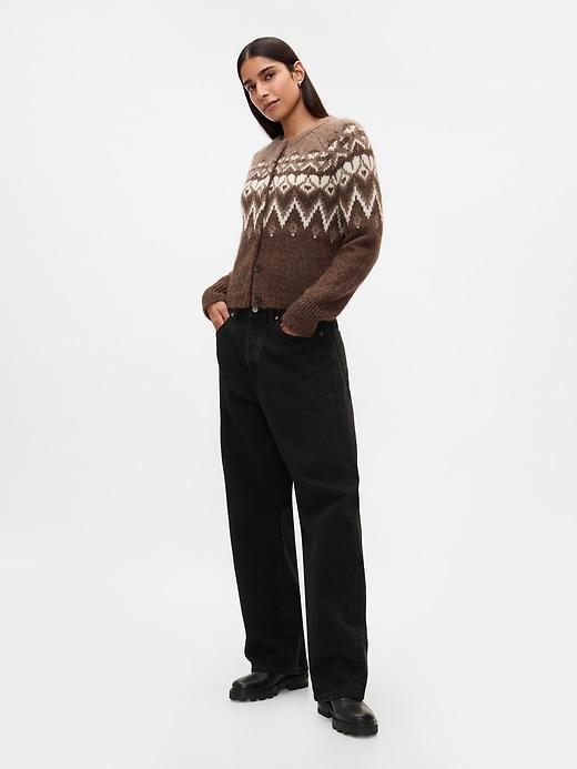 Brushed Fair Isle Cropped Cardigan Product Image