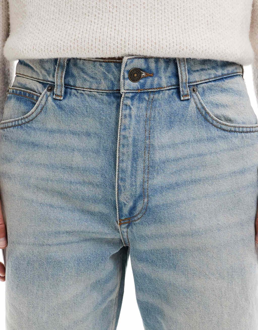 River Island loose fit jeans in light blue Product Image