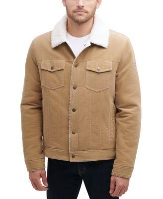 Guess Mens Corduroy Bomber Jacket with Sherpa Collar Product Image