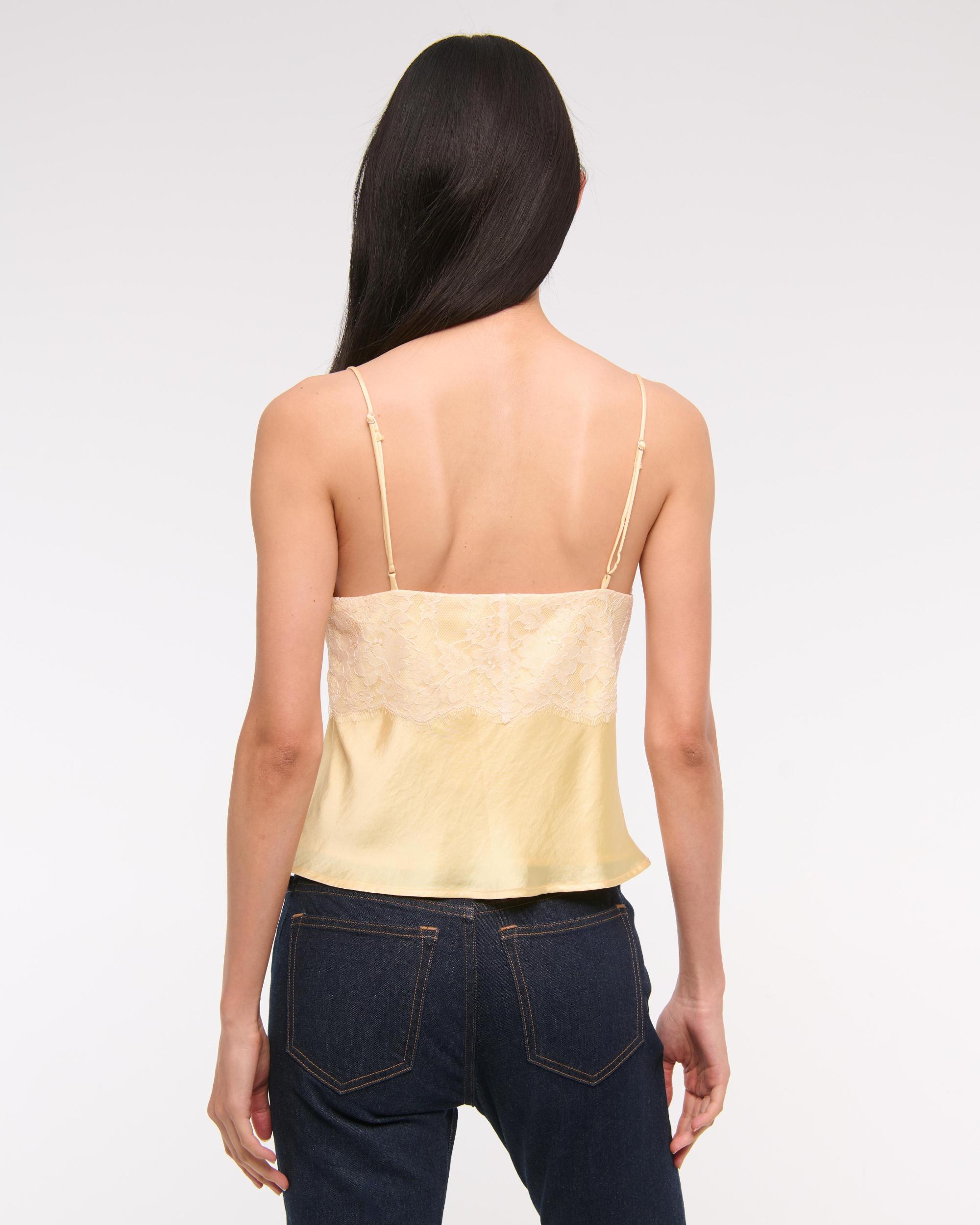 Lace and Satin V-Neck Cami Product Image