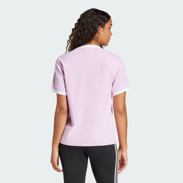 adidas 3-Stripes Tee Semi Coral XS Womens Product Image