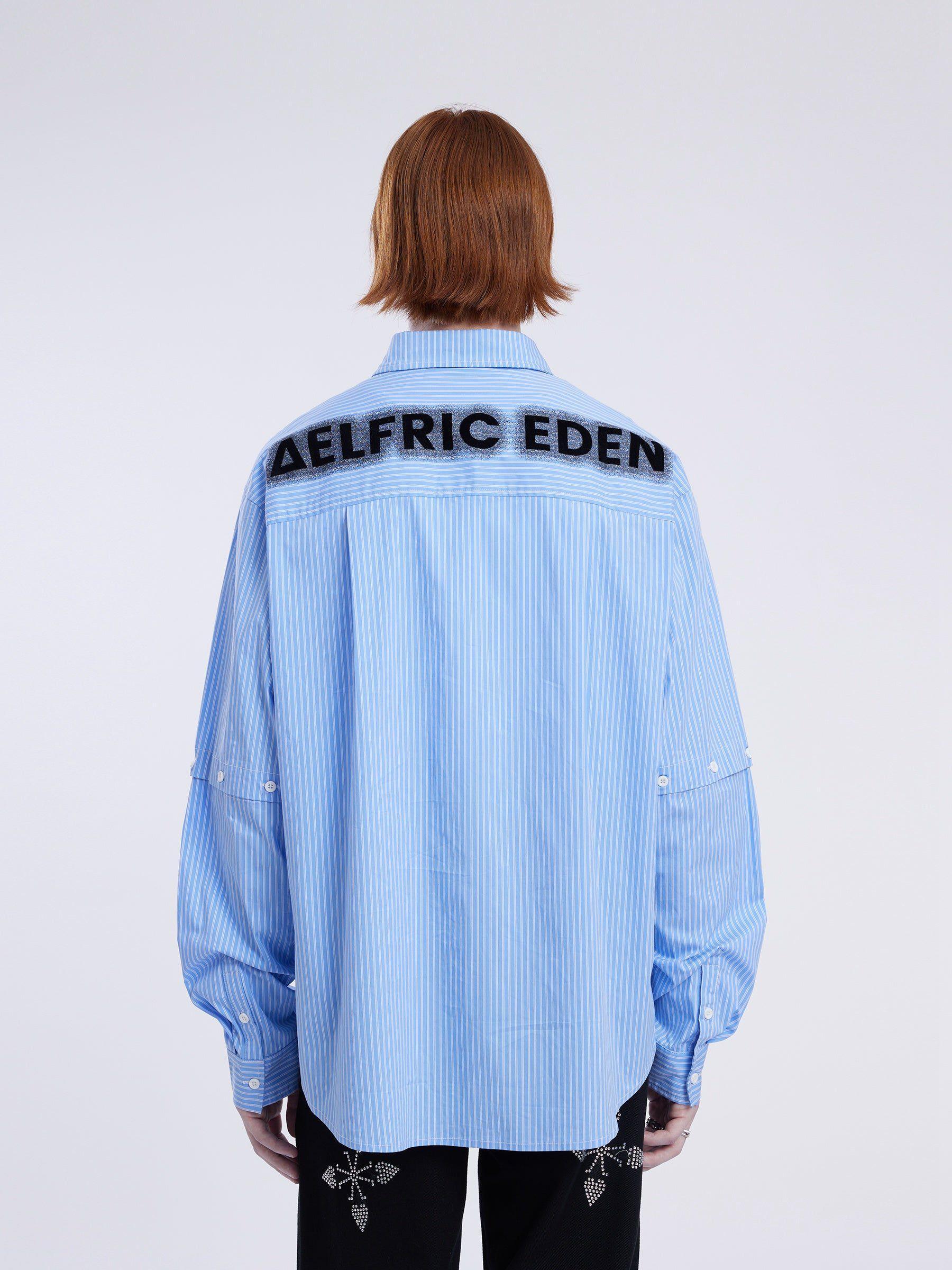 City Of Love Detachable Sleeve Stripe Long Sleeve Shirt Product Image
