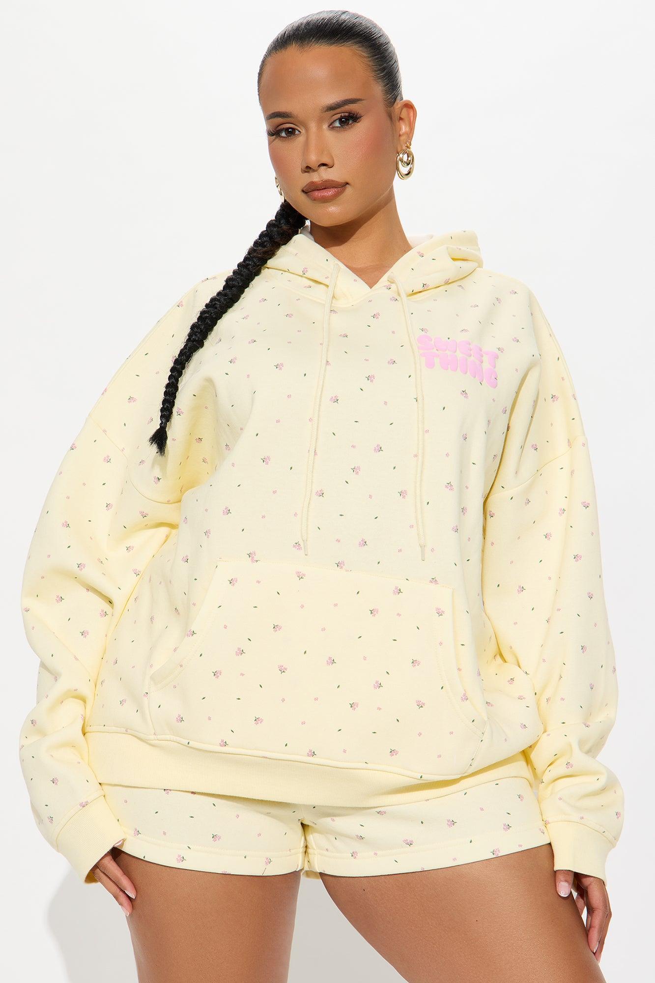 Happy Life  Ditsy Floral Sweatshort Set - Cream/combo Product Image