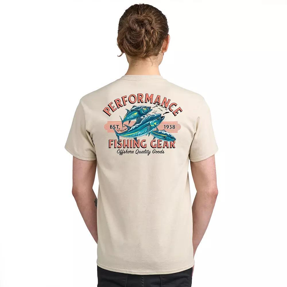 Men's Columbia Adventure Print Short Sleeve Graphic Tee, Size: Medium, Blue Stain Glass Product Image