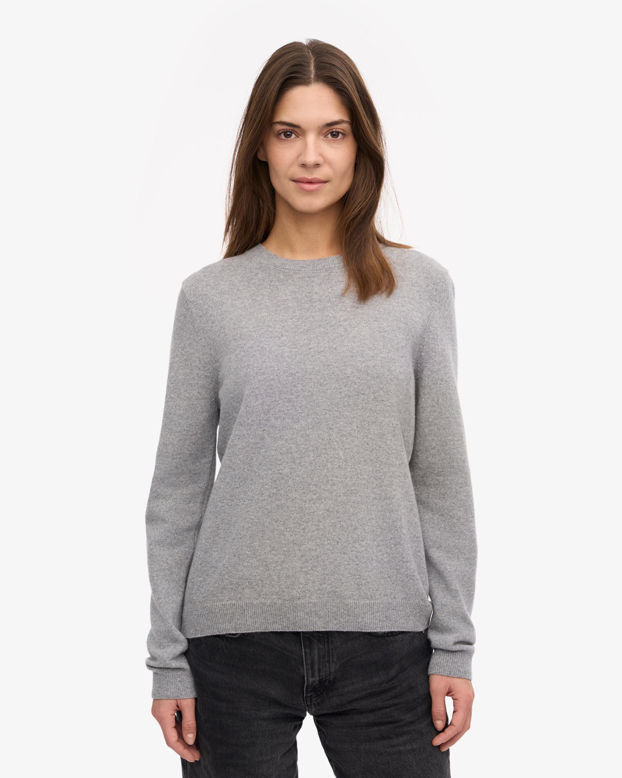 Women Light Merino Wool Crew - Heather Grey Product Image